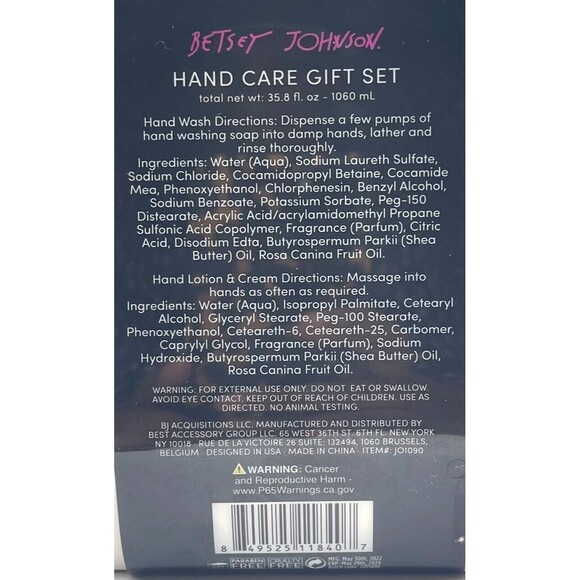 Betsey Johnson SWEET ROSE Hand Care Gift Set, Paraben-Free, Cruelty-Free NEW - Picture 2 of 3